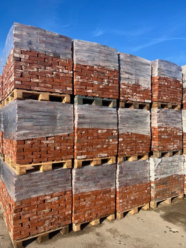 Oude Gronings rode gladde vormbak steen 20.5 x 5 350M2, Ophalen of Verzenden, Gebruikt, Bakstenen