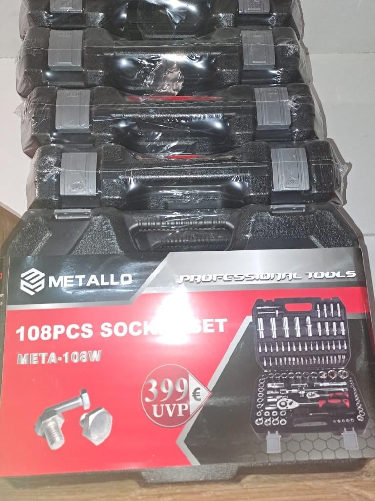 108 PCS SOCKET SET METALLO, Bcaimportslala@gmail.com, Nieuw, Ophalen of Verzenden, Mbrouwer