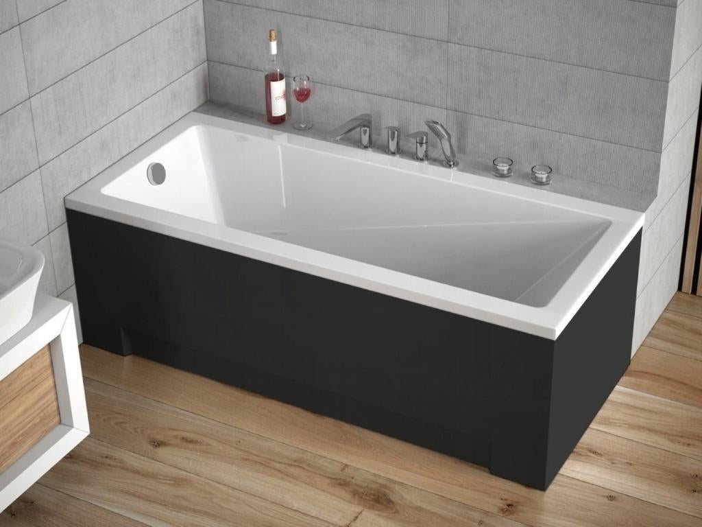 LIGBAD 120x70 cm met BADPANELEN ZWART MAT en POTEN, Ophalen, Nieuw