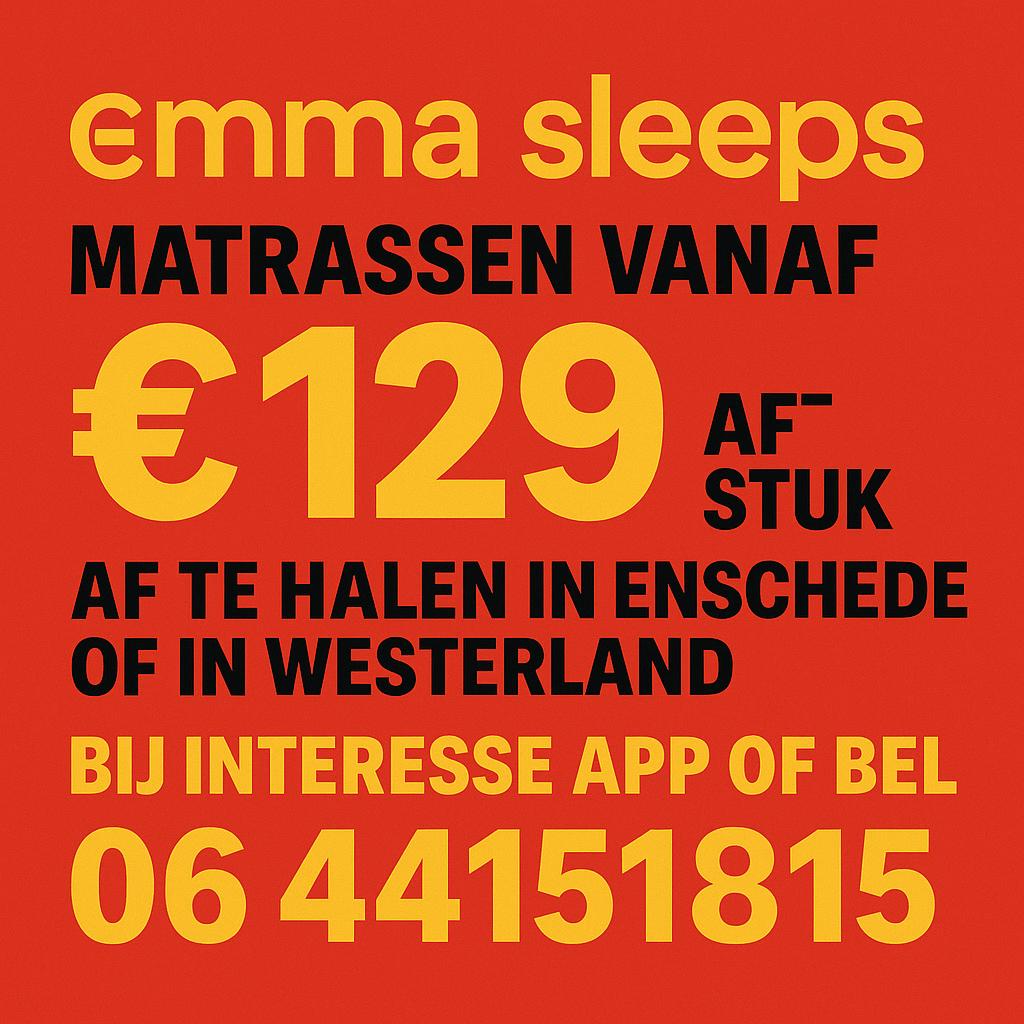 Matras 140x200cm Emma hybride 2 matrassen diverse maten, Huis en Inrichting, Slaapkamer | Matrassen en Bedbodems, Ophalen of Verzenden