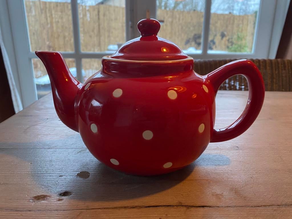 Price and Kensington theepot Polkadot rood wit, Ophalen of Verzenden, Zo goed als nieuw, Overige stijlen, Overige typen