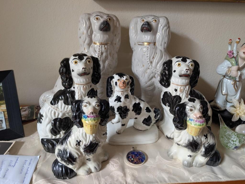 Staffordshire revival schoorsteenhonden, Antiek en Kunst, Ophalen of Verzenden