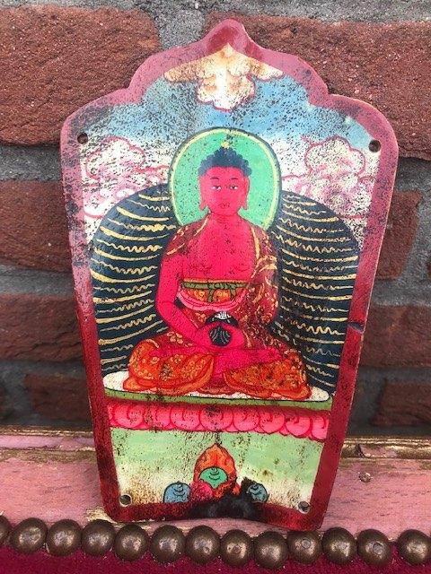 Boeddha schildering op jak been, Tibetaans Boeddhisme, Antiek en Kunst, Ophalen of Verzenden