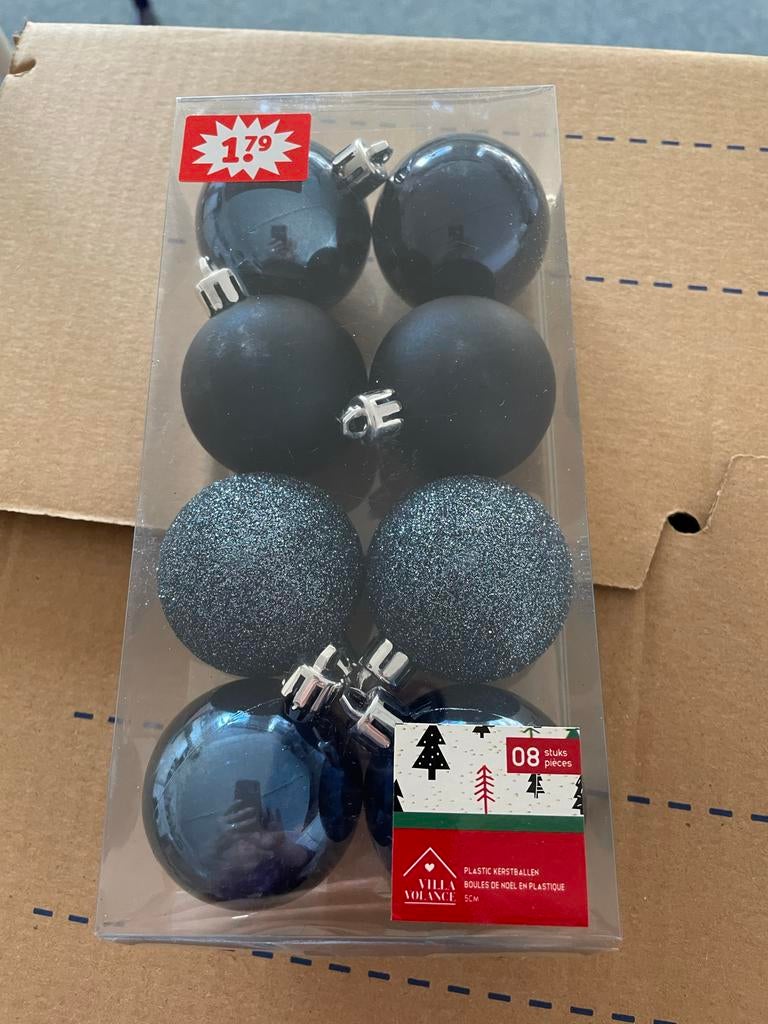 Petrol Kleurige Kerstballen - 5 en 3 cm, Diversen, Ophalen of Verzenden, Nieuw