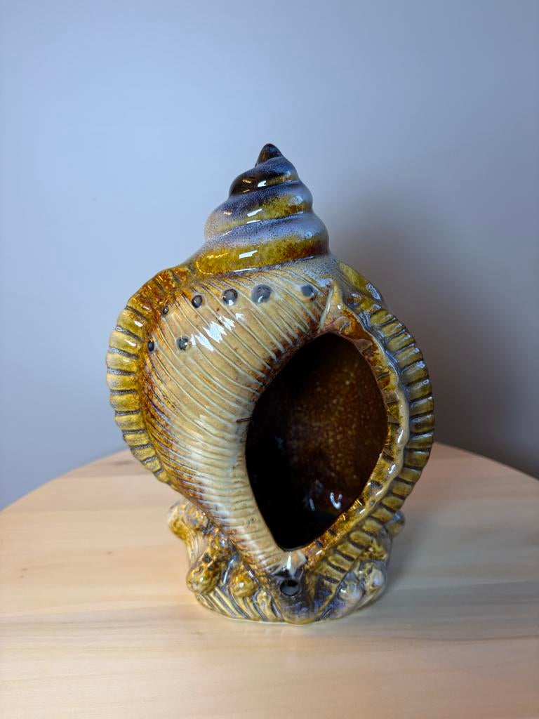 Vintage Schelp Windlicht / Theelichthouder Keramiek, Ophalen of Verzenden