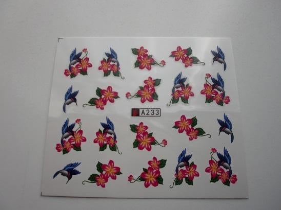 Velletje nagel water decals stickers A233 bloemen oranje, Nieuw, Oranje, Ophalen of Verzenden, Handen en Nagels