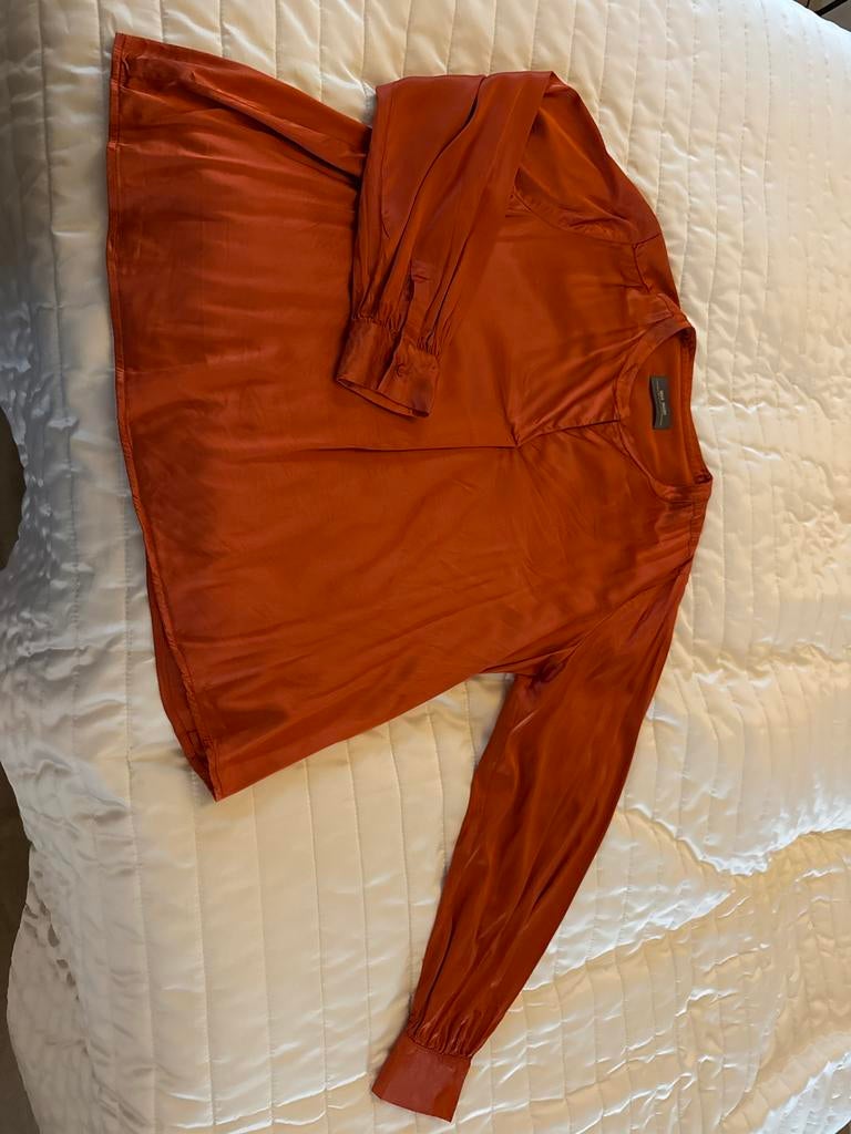 Mooie roest oranje blouse van Mos Mosh - Maat L, Verzenden, Zo goed als nieuw, Maat 42/44 (L), Oranje