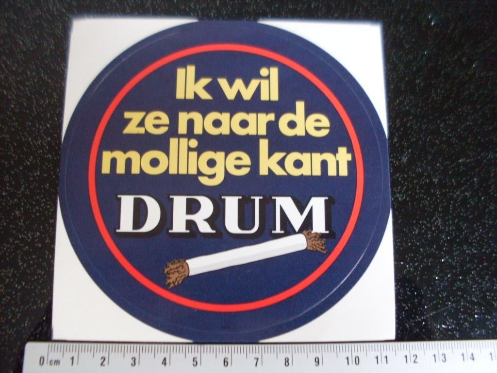 sticker drum logo ik wil ze naar de mollige kant shag tabak, Verzamelen, Ophalen of Verzenden, Zo goed als nieuw, Merk