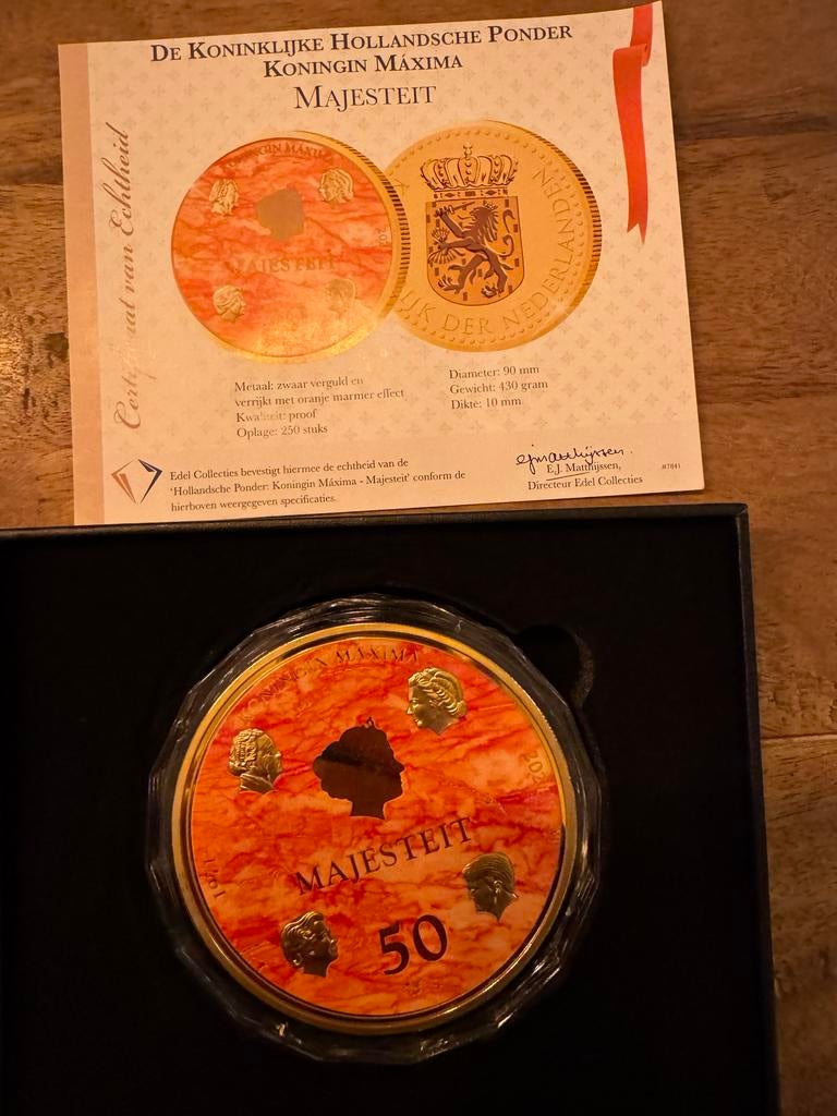Hollandsche Ponder Koningin Máxima - In OVP, Postzegels en Munten, Munten | Nederland, Ophalen of Verzenden, Overige waardes, Losse munt