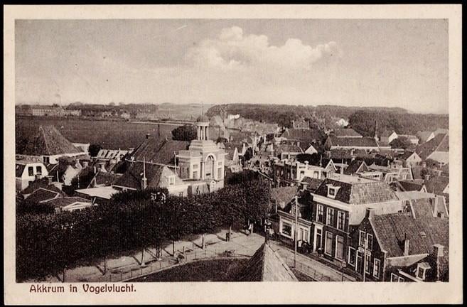 AKKRUM   Akkrum in Vogelvlucht  ( Niet Gelopen ), Ophalen of Verzenden, 1920 tot 1940, Ongelopen, Friesland