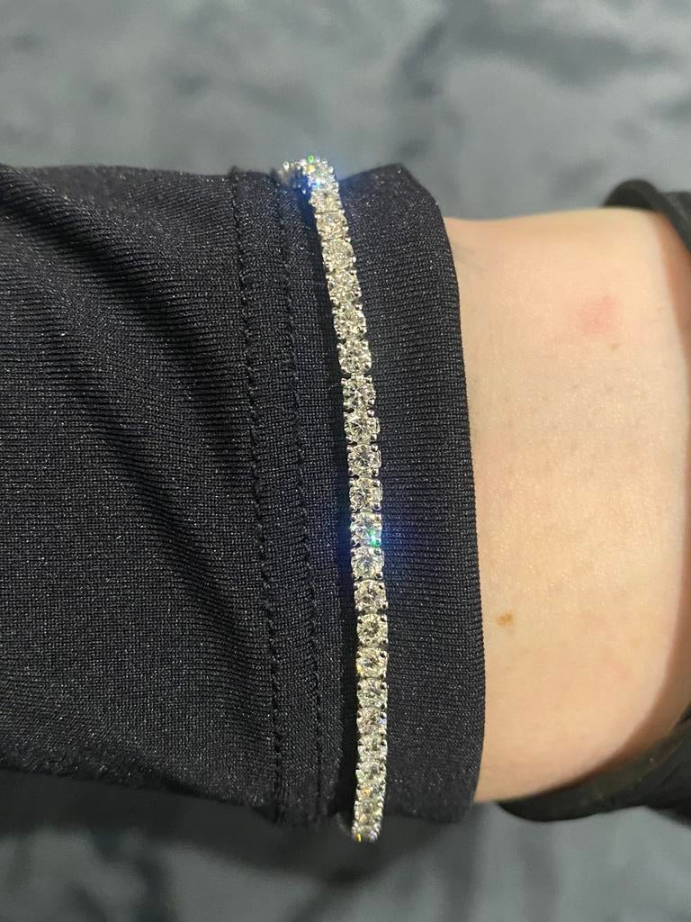 Lab Diamanten tennis armband 4.60 ctw! Beste prijs nu!!!, Nieuw, Ophalen of Verzenden, Met edelsteen, Zilver