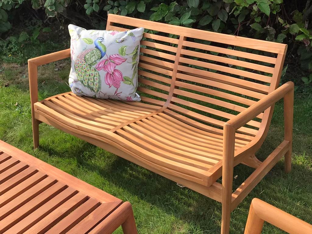 Groot assortiment teakhouten tuinbanken / nieuw & gebruikt, Tuin en Terras, Tuinbanken, Ophalen of Verzenden, Gebruikt, Teakhout