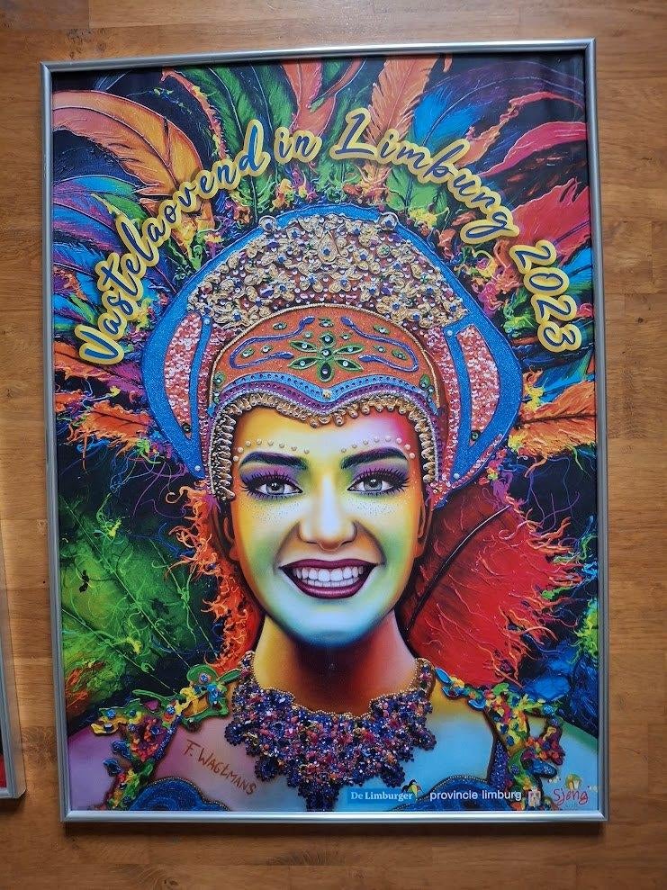carnaval posters incl. ophangrail, Kleding | Dames, Ophalen, Carnaval, Maat 46/48 (XL) of groter, Zo goed als nieuw