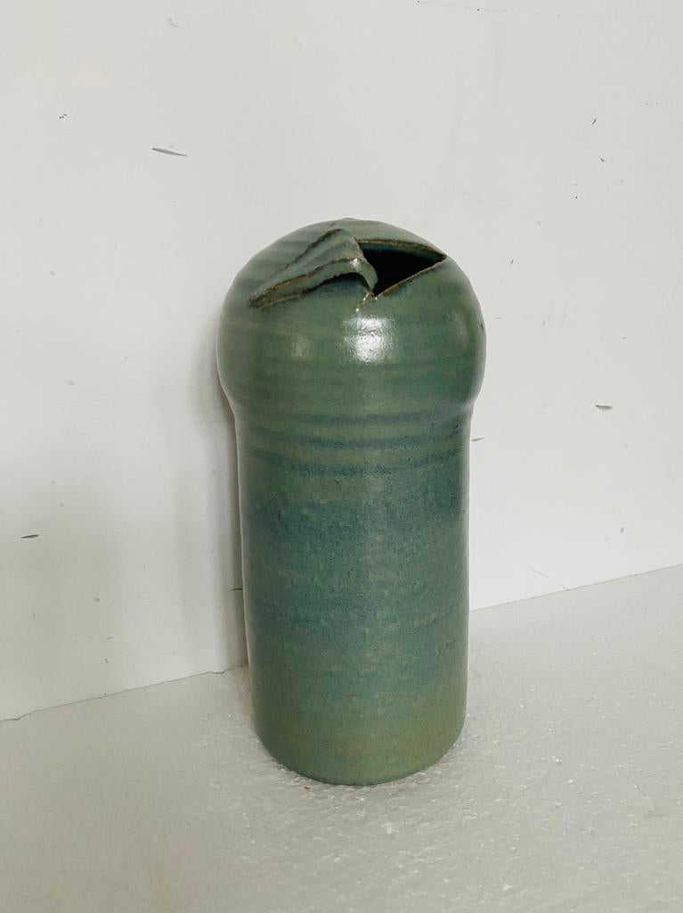 Gubbels Helden groen keramiek vaas , jaren 70