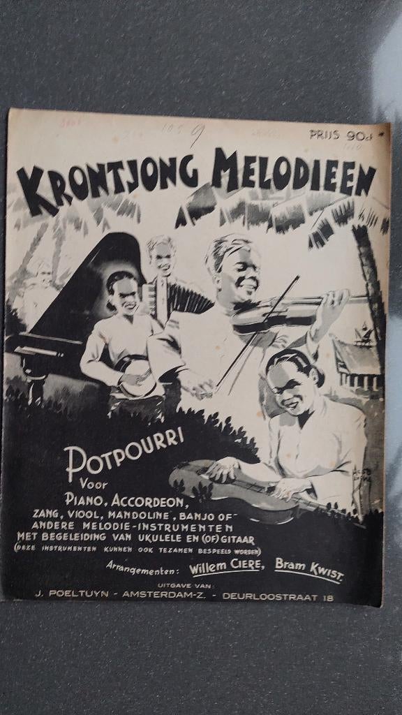 Krontjong melodie, Overige genres, Overige soorten, Ophalen of Verzenden, Piano