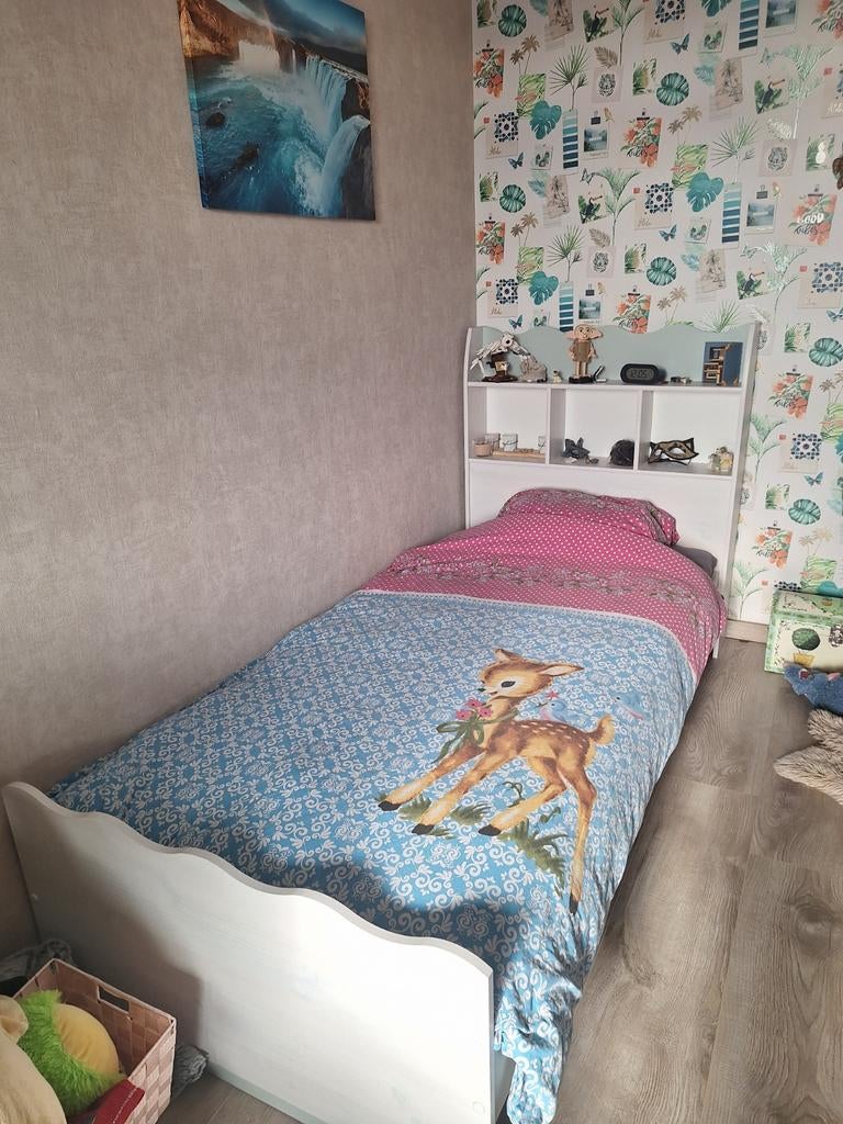 Kinderbed eenpersoonsbed met lattenbodem, Ophalen, Zo goed als nieuw, Eenpersoons, 90 cm