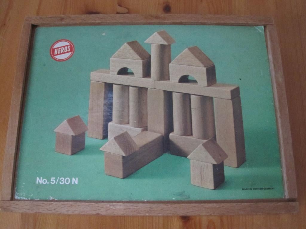 Heros blokkendoos compleet met schuifdeksel zeer goede staat, Ophalen of Verzenden