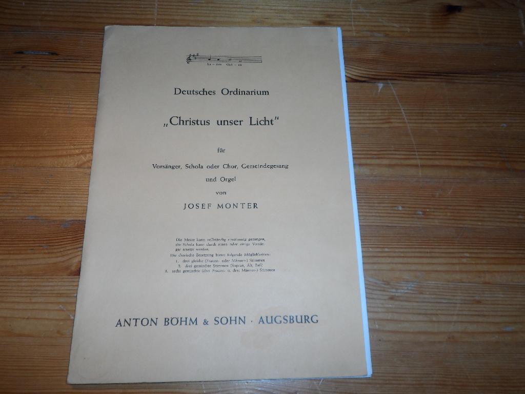 Josef monter - deutsches ordinarium & christus unser licht', Gebruikt, Ophalen of Verzenden, Religie en Gospel, Artiest of Componist