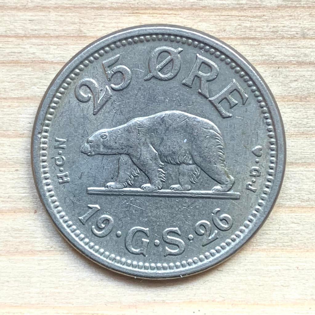 Groenland 25 Ore 1926 IJsbeer  mooie kwaliteit !, Ophalen of Verzenden, Noord-Amerika