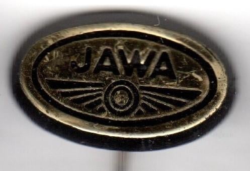 Speldje JAWA MOTORFIETS ZWART GOUDKLEURIG (A3), Ophalen of Verzenden, Gebruikt, Overige onderwerpen