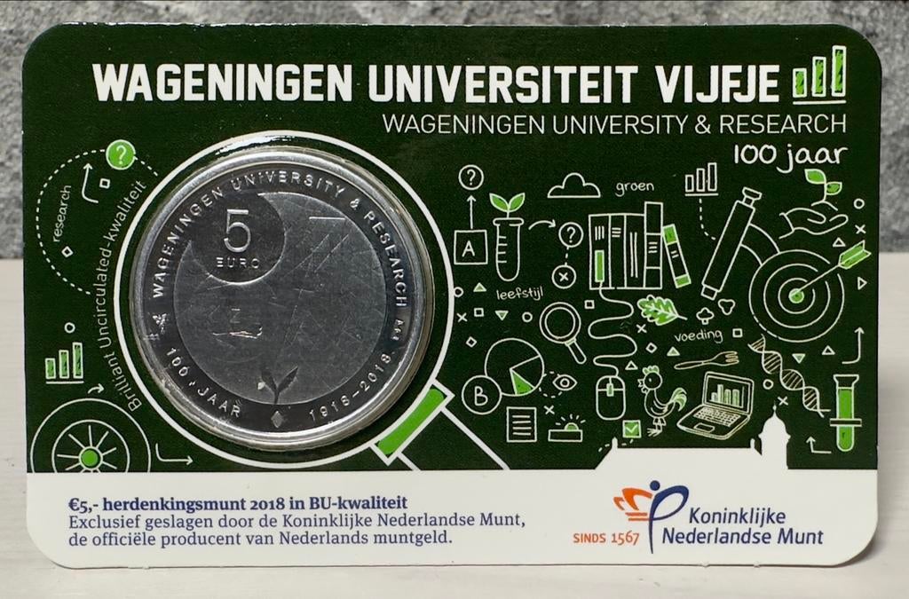 Wageningen Universiteit vijfje BU Coincard, Postzegels en Munten, Munten | Nederland, Ophalen of Verzenden, Euro's, Losse munt