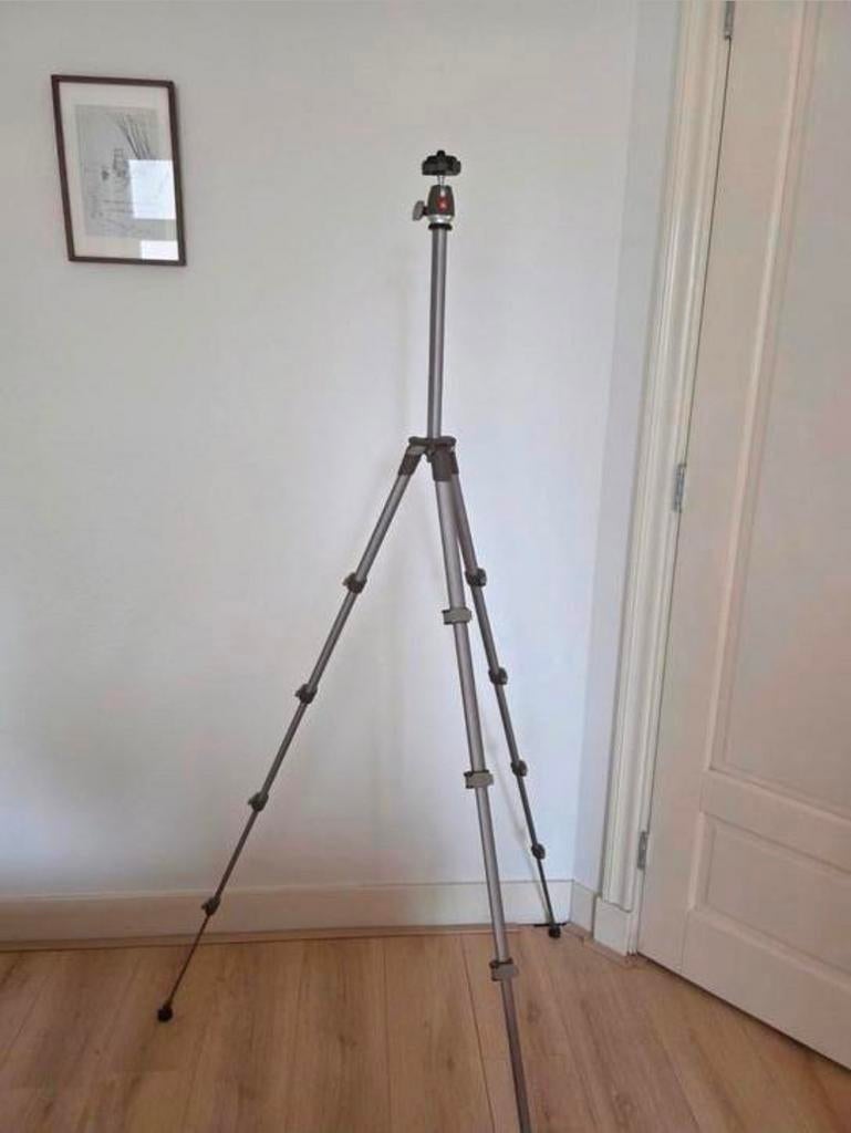 Manfrotto Compact Statief (MKC3-P02) - 165cm, Gebruikt, 150 tot 175 cm, Met balhoofd, Ophalen of Verzenden