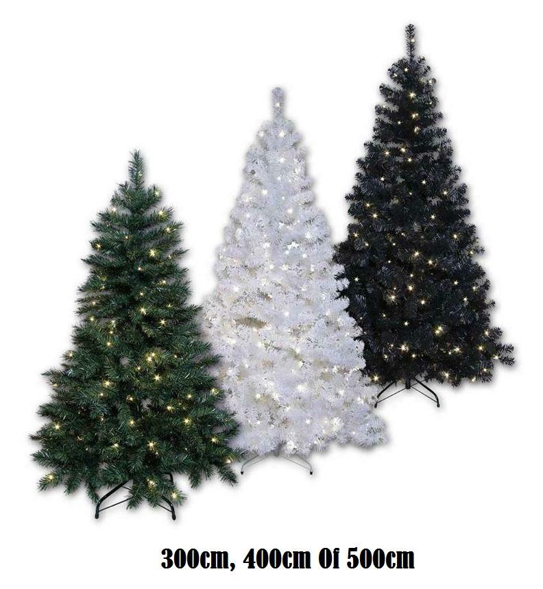 Kerstboom 300cm, 400cm, 500cm. Groen - Wit. Met Verlichting, Ophalen of Verzenden, Nieuw