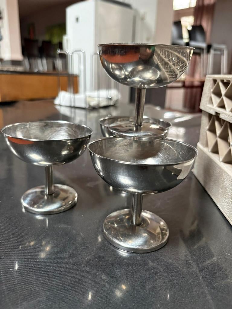 RVS Coupe Set/ Dessert coupes, Ophalen, Gebruikt, Rvs of Chroom, Los bestek