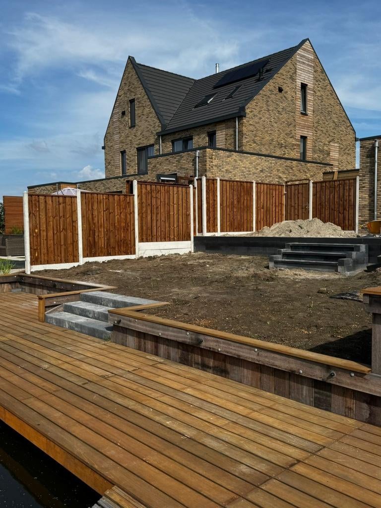 Nobifix schutting met wit/lichtgrijs beton, Ophalen, 1 tot 2 meter, Minder dan 3 meter, Nieuw