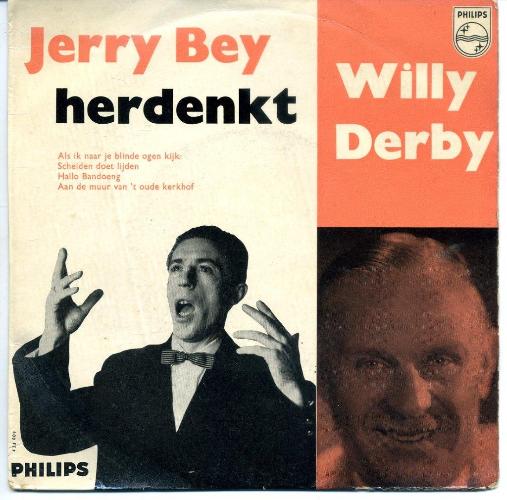 Jerry Bey herdenkt Willy Derby EP vinyl single 4 nrs 1961, Gebruikt, 7 inch, Ophalen of Verzenden, EP