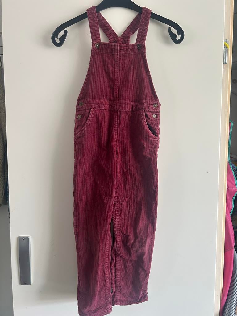 H&M Tuinbroek Ribstof Bordeauxrood Maat 122 (6-7 jaar), Ophalen of Verzenden, Zo goed als nieuw, Jongen of Meisje, Broek