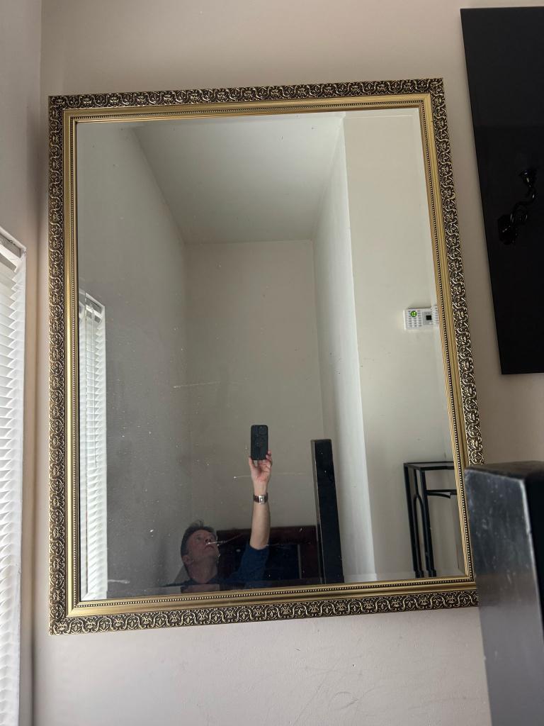 Nieuwe XL spiegel gouden lijst facetgeslepen glas – flamant, Huis en Inrichting, Woonaccessoires | Spiegels, Ophalen, Wilms, 100 tot 150 cm