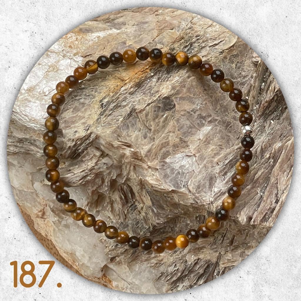🦋MJB Armband nr: 187 Tijgeroog halfedelsteen 19 cm, Overige materialen, Bruin, Nieuw, Ophalen of Verzenden