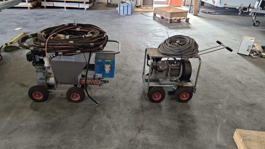 Spackspuitmachine met compressor - Schoonewil LBS15, Ophalen, Gebruikt, 100 liter of meer, Minder dan 200 liter/min