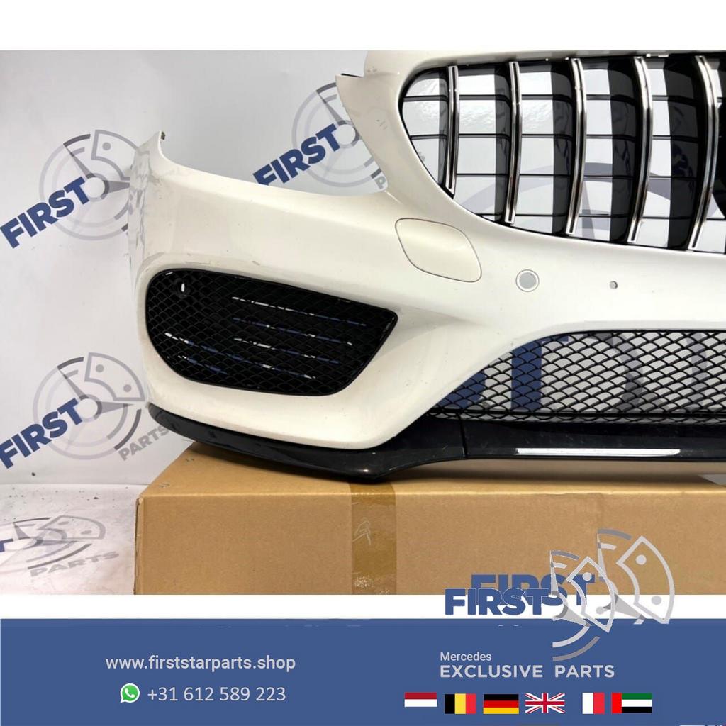 W205 C43 AMG VOORBUMPER + GT GRIL Mercedes C Klasse WIT COMP, Gebruikt, -, Voor, Ophalen of Verzenden