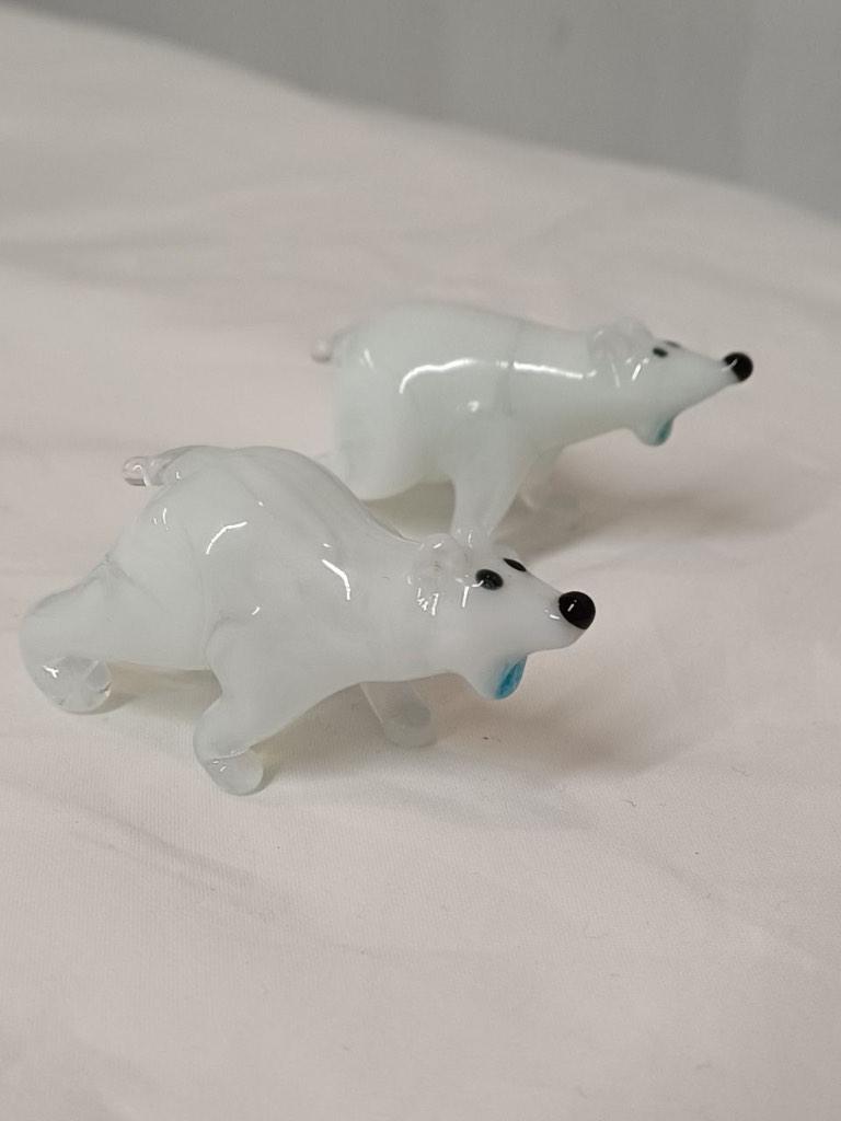 Glazen ijsberen miniatuur, Ophalen of Verzenden, Zo goed als nieuw, Overige soorten, Beeldje of Figuurtje