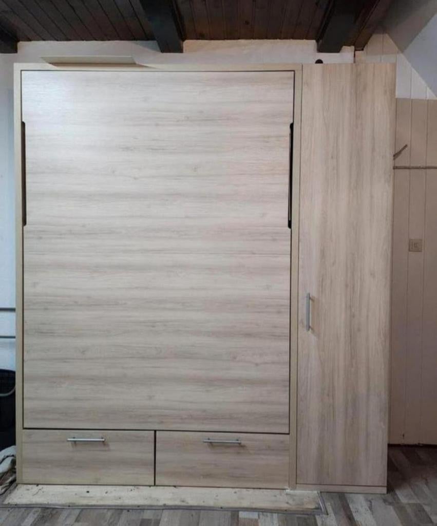 Luxe Easyliving Murphy bedkast 140x200 + zijkast + matras, Ophalen, Overige kleuren, Tweepersoons, 140 cm