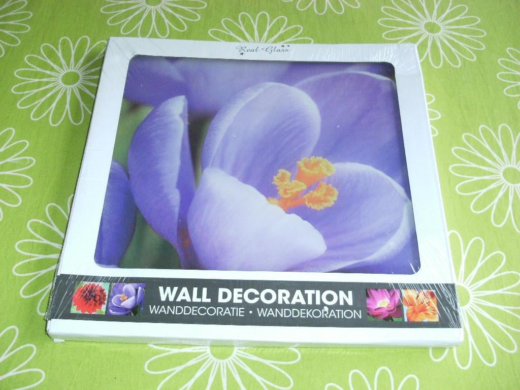 Nieuw in seal: Paarse bloem in glazen lijst 30x30cm, Minder dan 50 cm, Nieuw, Ophalen of Verzenden, Foto of Poster