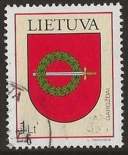 Litouwen 121, wapen Gargzdai, Verzenden, Overige landen, Gestempeld