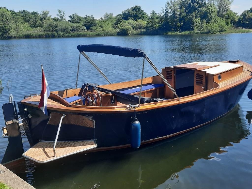 NOSTALGISCHE STALEN SLOEP 9,4M, RVS ZWEMPLATEAU, Watersport en Boten, Sloepen, Ophalen, Staal, 6 meter of meer, Diesel