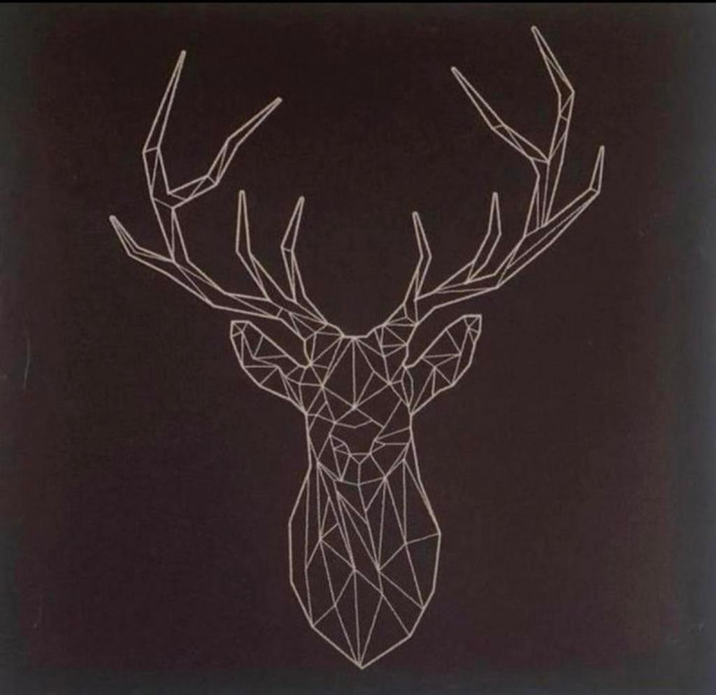 Hertenkop Ikea / zwart met gouddraad, Ophalen of Verzenden