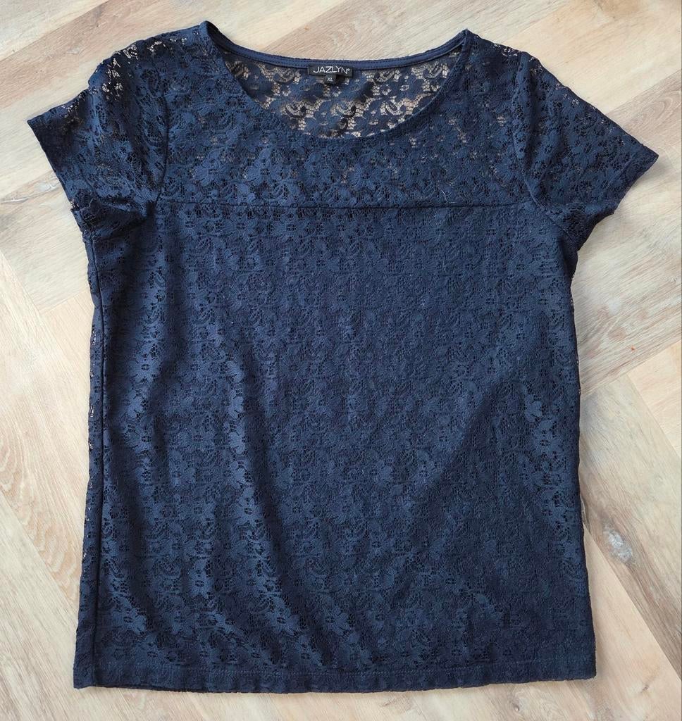Jazlyn -kant- maat L, Kleding | Dames, T-shirts, Zo goed als nieuw, Maat 42/44 (L), Blauw, Korte mouw, Ophalen of Verzenden
