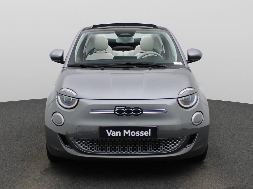 Fiat 500C 500e 42 kWh La Prima | Lederen bekleding | Parkeer, Auto's, 12 maanden, Stof, Gebruikt, 118 pk
