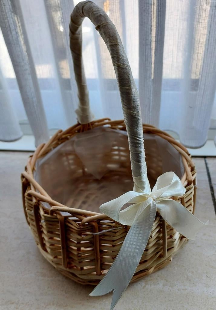 Rieten Bloemenmeisjesmandje - 15 cm diameter, Ophalen, Nieuw, Accessoires