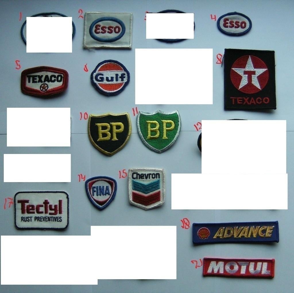 olie & benzine opnaai emblemen patch badge mouw embleem NOS, Ophalen of Verzenden, Nieuw, Auto's