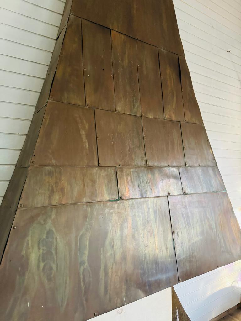 Jaren 60 koperen sierschouw, Ophalen