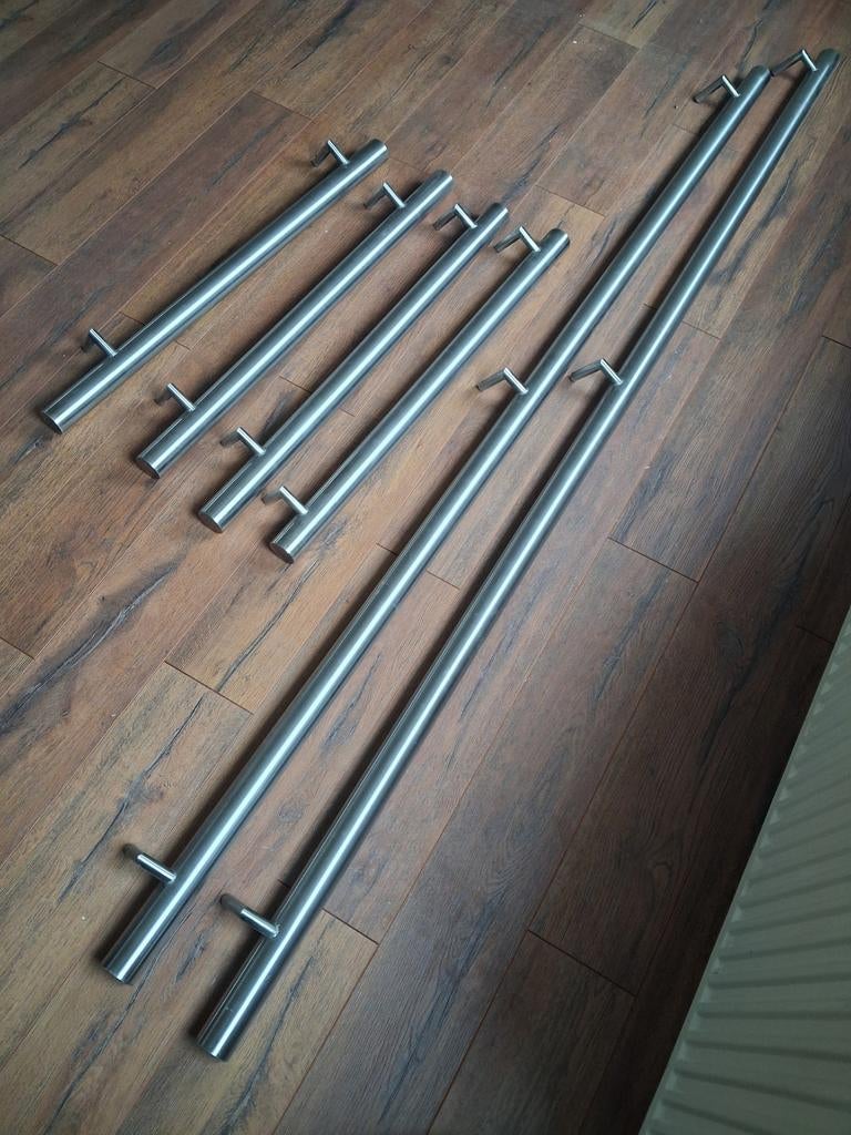 RVS trapleuningen diverse lengtes, Ø 5 cm, Ophalen, Gebruikt, Minder dan 80 cm, 215 cm of meer