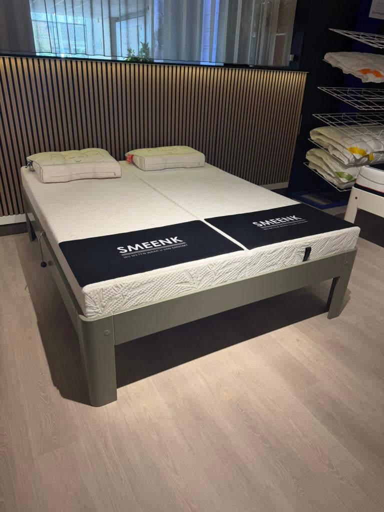 Auping Auronde hoog! + nieuwe matrassen SHOWROOM! 160x200, Tweepersoons, Ophalen of Verzenden, Zo goed als nieuw, 180 cm