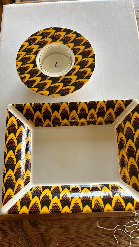 Bonbonschaaltje hollands plateel met theelichtje, Ophalen of Verzenden, Zo goed als nieuw, Rechthoekig