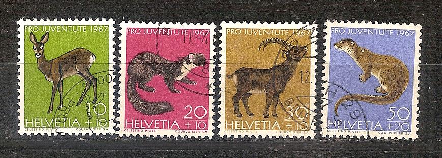 Zwitserland 866-869, Ophalen of Verzenden, Gestempeld